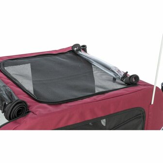 Trixie hondenfietskar grijs rood medium voor honden tot 22 kg- dak