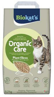 Biokat&rsquo;s Organic Care natural plantenvezel kattenbakvulling biologisch afbreekbaar composteerbaar