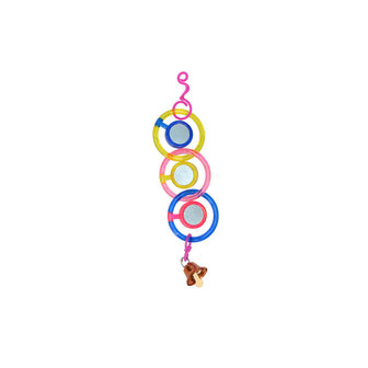 Pawise Spinner spiegels vogelspeelgoed 24 cm in vogelkooi