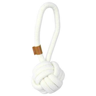 Pawise Premium Cotton Toy Ball met handvat oersterk beige katoenen flostouw hondenspeeltje