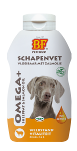 BF Omega vloeibaar schapenvet met Schotse zalmolie vloeibare smaakmaker voor de hond