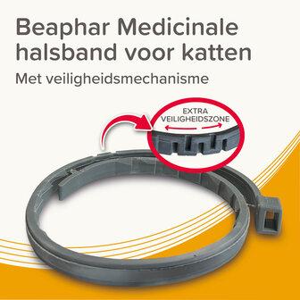 De verpakking van een Beaphar Medicinale halsband van 38 cm voor katten tegen vlooien en teken.