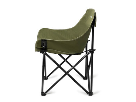 Delphin WASABI SHORTback compacte opvouwbare stoel in groene uitvoering met zijvak voor accessoires en verkorte rugleuning voor