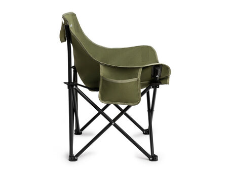 Delphin WASABI SHORTback compacte opvouwbare stoel in groene uitvoering met zijvak voor accessoires en verkorte rugleuning voor