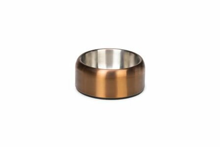 Elegante bronzen Designed by Lotte Noar hondenvoerbak van RVS met antislipbodem