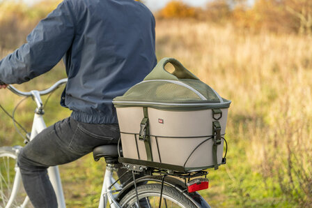 Trixie hondenfietsmand en reismand voor op de bagagedrager van een e-bike of stadsfiets
