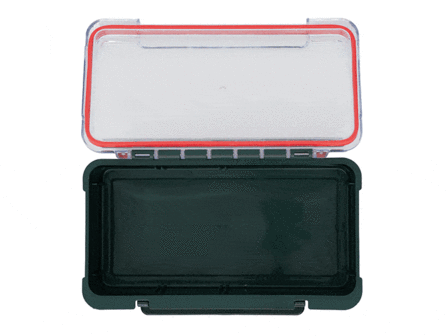 Delphin TBX Case Clip Ideal compacte waterdichte tacklebox met transparant deksel en uitneembare schotjes voor visspullen
