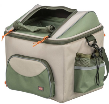 TRIXIE stuur fietsmand groen beige voor kleine hond tot 6 kg met beugelhouder