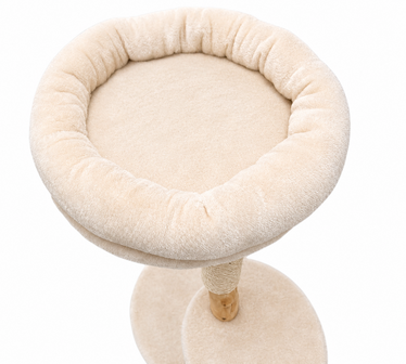 Katten Krabpaal Natural | Stijlvolle Houten Krabpaal 80cm, mand