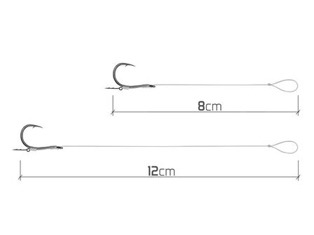 Delphin Feeder rig Delphin Fluoro Sting Chinu 10 stuks met bait spike, 8 en 12cm