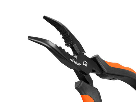 Delphin BENDIX multipurpose onthakringstang met gebogen bek en oranje zwarte handvatten