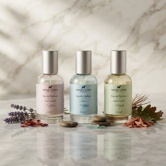 Frenky Lewis hondenparfum Green Tea en Bergamot Noble Woods flacon