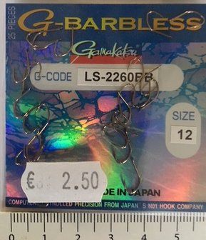 Gamakatsu LS 2260BB barbless zonderweerhaak