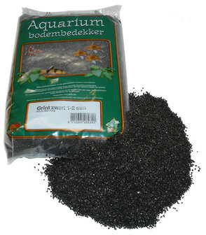 Aquarium grind zwart 1-2mm 2&frac12;kg