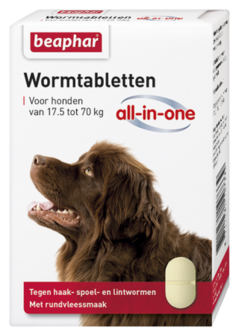 Beaphar wormtabletten 17,5 tot 70kg