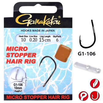 Gamakatsu Onderlijn 15cm Mini boilies en Pellets det.1