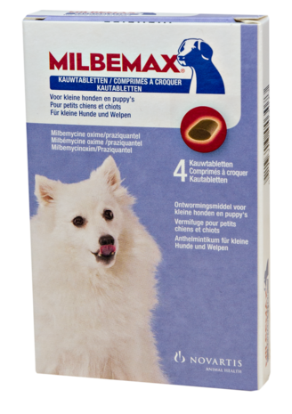 Milbemax Ontworm kauwtablet hond klein 4 tabletten