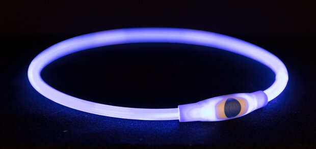 Led verlichtingshalsband hond USB Blauw det.2