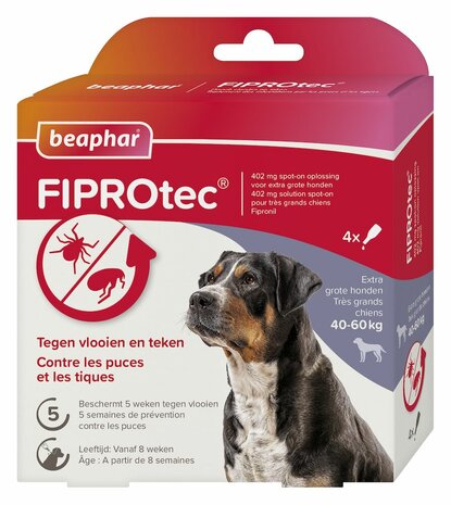 Beaphar FiproTec hond spot-on 40-60 kg  4 pipetten