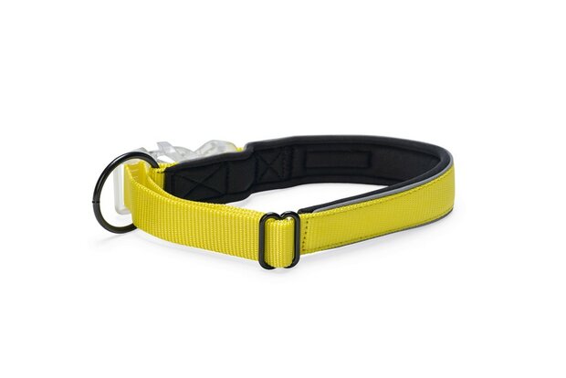 Beeztees safety gear hondenhalsband parinca geel det.6