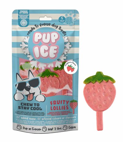 Hondenijs fruit lollie aardbei