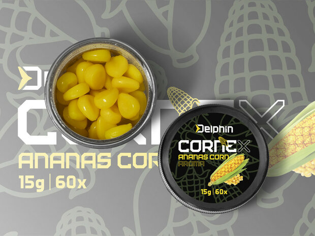 Delphin CorneX Pop Up kunstmaïs met ananasaroma, drijvend karperaas, geurabsorberend en meerdere keren bruikbaar.