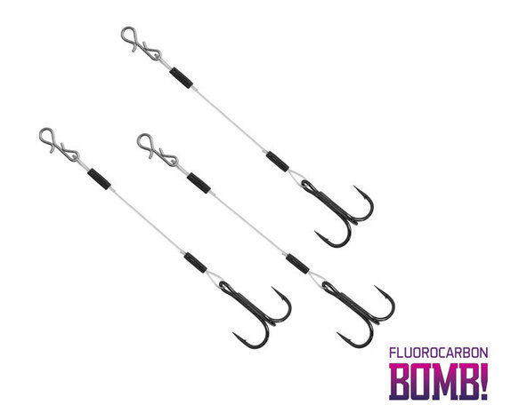 Twisto fluorcarbon stinger met dreg 3 stuks det.1