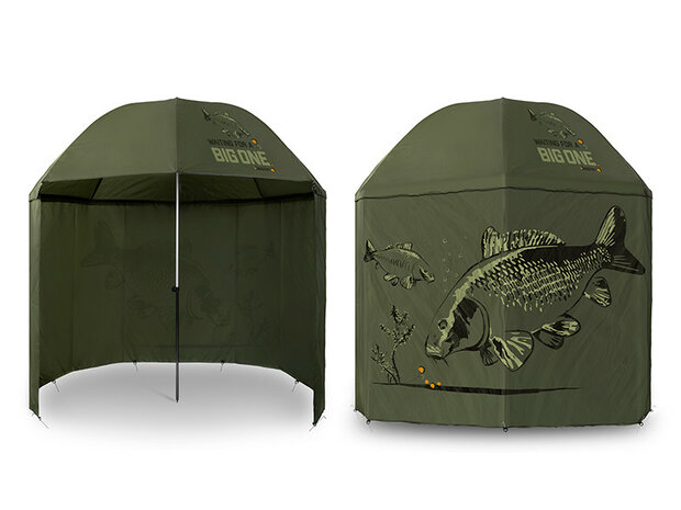 Delphin BigONE CARP paraplu open – 250 cm vissersparaplu voor karpervissers