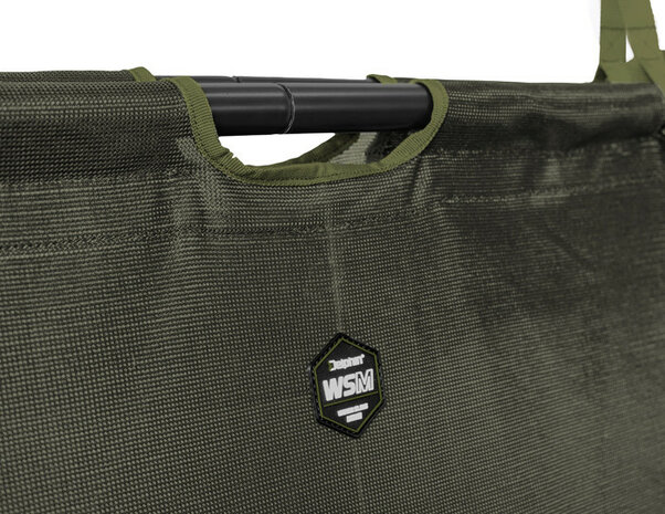 Weigh Sling Bag 125×45×30 cm met drijvers, reflecterende strips en draagriemen voor karpervissen