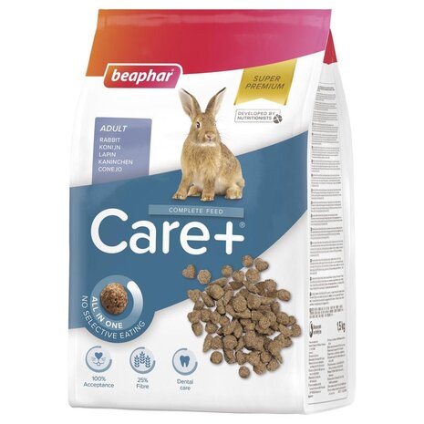 Beaphar Care+ Konijn 1,5 kg – premium konijnenvoer met hoog vezelgehalte