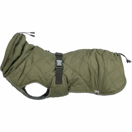 Groene Trixie hondenjas Minot met fleece voering en waterdichte ritsen