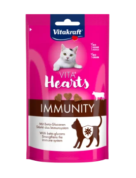 Vitakraft Hearts kattensnoepjes Immuniteit 40 gram met rund en beta-glucanen