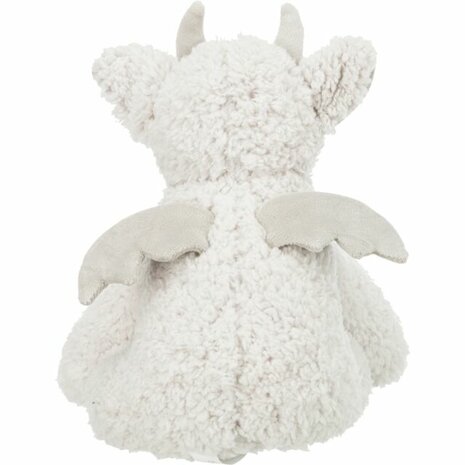 Trixie pluche hondenspeeltje witte draak Elwin 28 cm &ndash; hondenspeelgoed met geluid, interactief spel