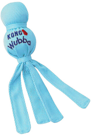KONG Wubba Puppy hondenspeeltje met flostouwen en pieper voor puppy&rsquo;s blauw