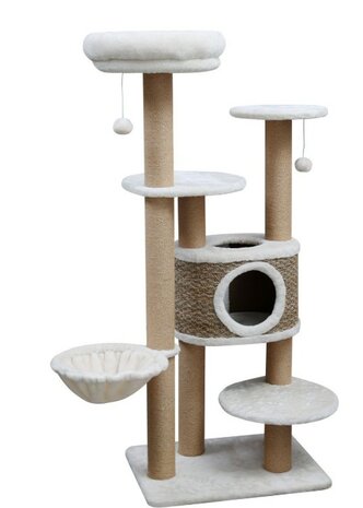 Adori krabpaal Rosa 140 cm met huisje hangmand en ligplateaus voor katten