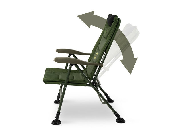 Delphin ErgoCARP stoel met memory foam hoofdsteun en verstelbare rugleuning