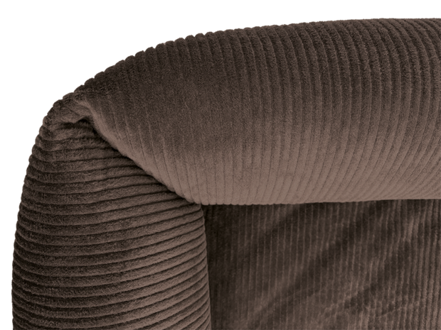 Petlando orthopedische hondenmand Luke bruin met ribstof en zachte vulling voor optimaal ligcomfort hoek