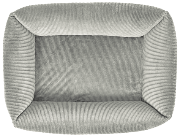 Petlando Luke orthopedische hondenmand grijs ribstof met afritsbare hoes en antislip bodem vanboven