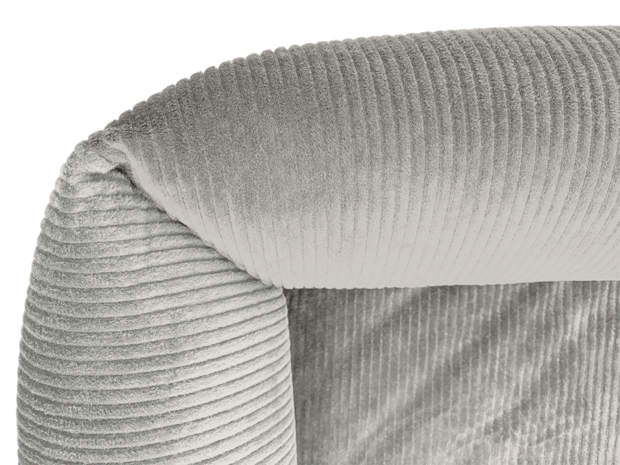 Petlando Luke orthopedische hondenmand grijs ribstof met afritsbare hoes en antislip bodem-hoek