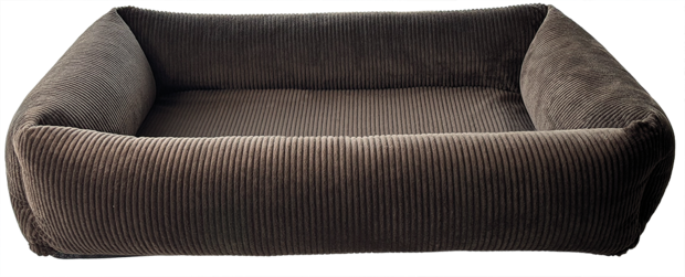 Petlando orthopedische hondenmand Luke bruin met ribstof en zachte vulling voor optimaal ligcomfort