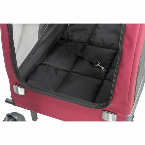 Trixie hondenfietskar grijs rood medium voor honden tot 22 kg -achter ingang