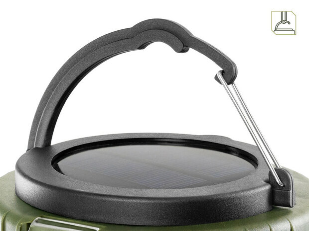 Delphin SVITA compacte bivvy lamp en kampeerlamp met afstandsbediening en ophanghaak.