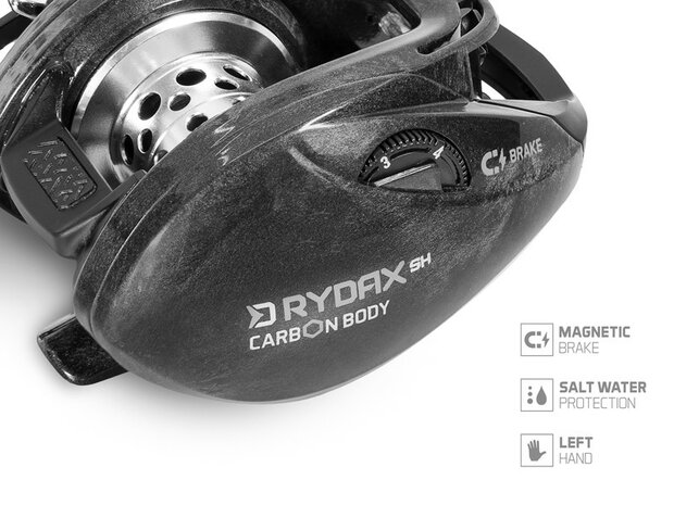 Delphin RYDAX ultra lichte carbon baitcast druppelreel met dubbele slinger EVA foam handgrepen en stervormige slipknop voor de 