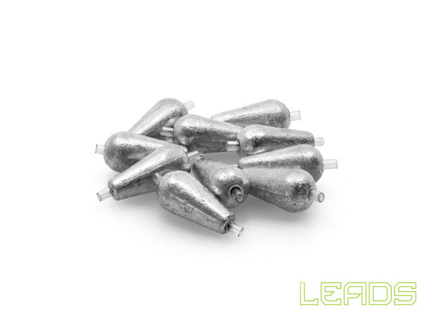 LEADS peerlood met plastic tube voor het vissen op karper en roofvis in diverse maten