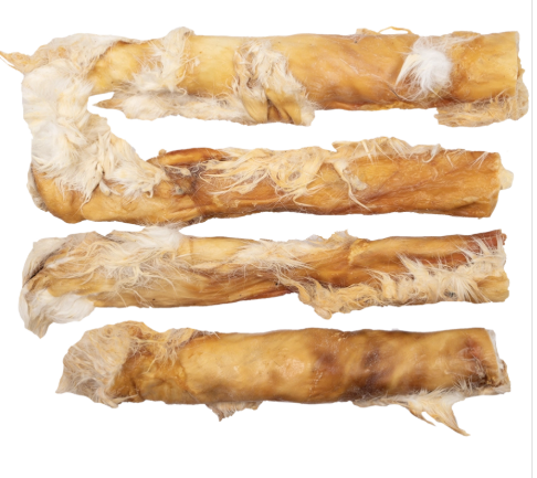 Gedroogde konijnenhuidrollen met vacht 100 procent natuurlijke en hypoallergene kauwsnack voor honden ter ondersteuning van de 