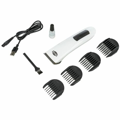 Trixie Accu-Tondeuse TR1600 snoerloze hondentondeuse met digitaal display en opzetkammen, alle onderdelen