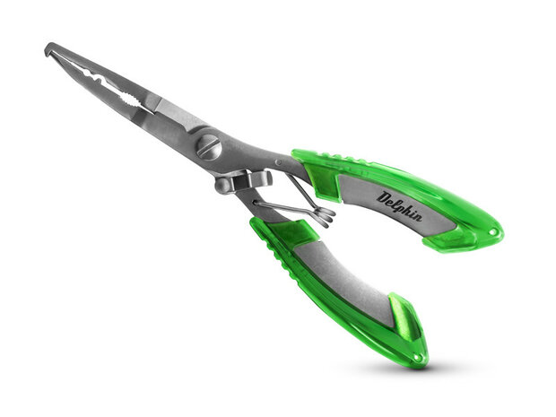 Delphin Multi Task Pliers RVS multifunctionele visserstang met micro kartel knipblad en splitring opener