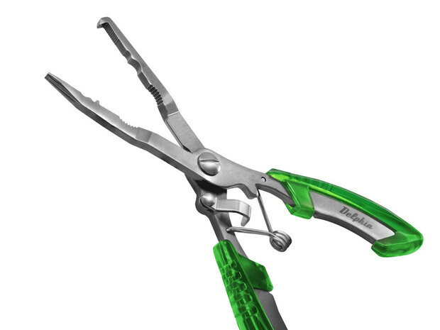 Delphin Multi Task Pliers RVS multifunctionele visserstang met micro kartel knipblad en splitring opener