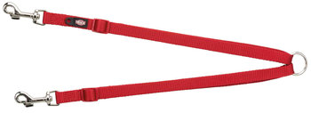 Koppelstuk 2 honden Nylon XS-M rood verstelbaar