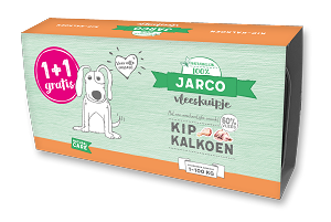 Jarco hondenvoer vleeskuipjes kip kalkoen  2 x150 gram